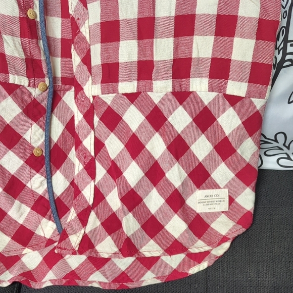 Akoo Red and White Checkered Men's Shirt - Picture 5 of 7